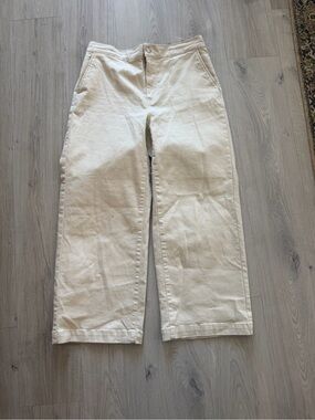 OAK + FORT Cream Wide-Leg Pants